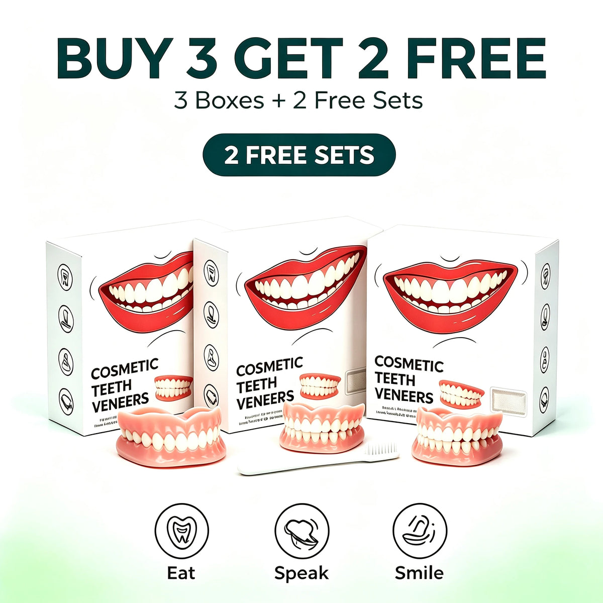 Silicone Full Dentures Natural Looking Comfortable Fit for Adults Daily Oral Care Routine