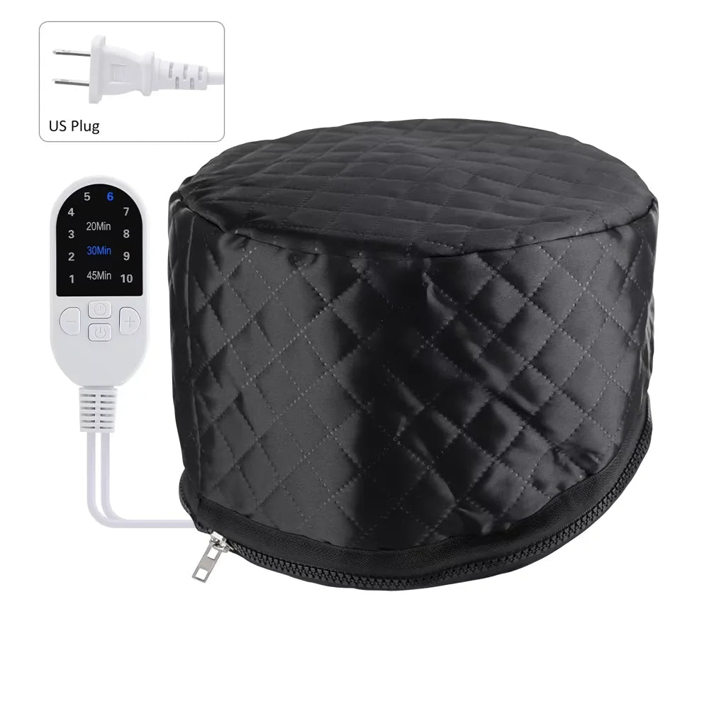 Hair Steamer Cap with Adjustable Temperature and Timer for Deep Conditioning at Home Treatment - 16