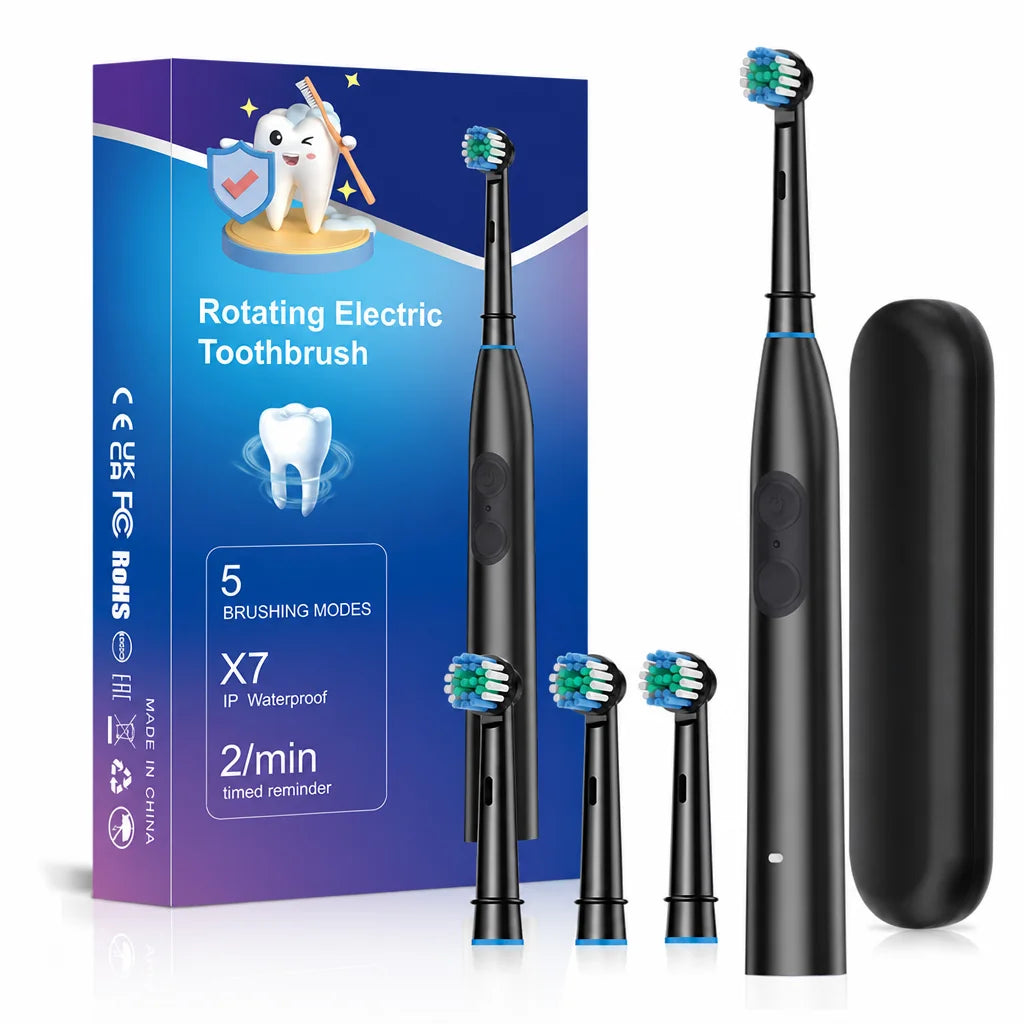 Electric Toothbrush with 5 Modes and 4 Replacement Heads for Adults at Home Travel - 20