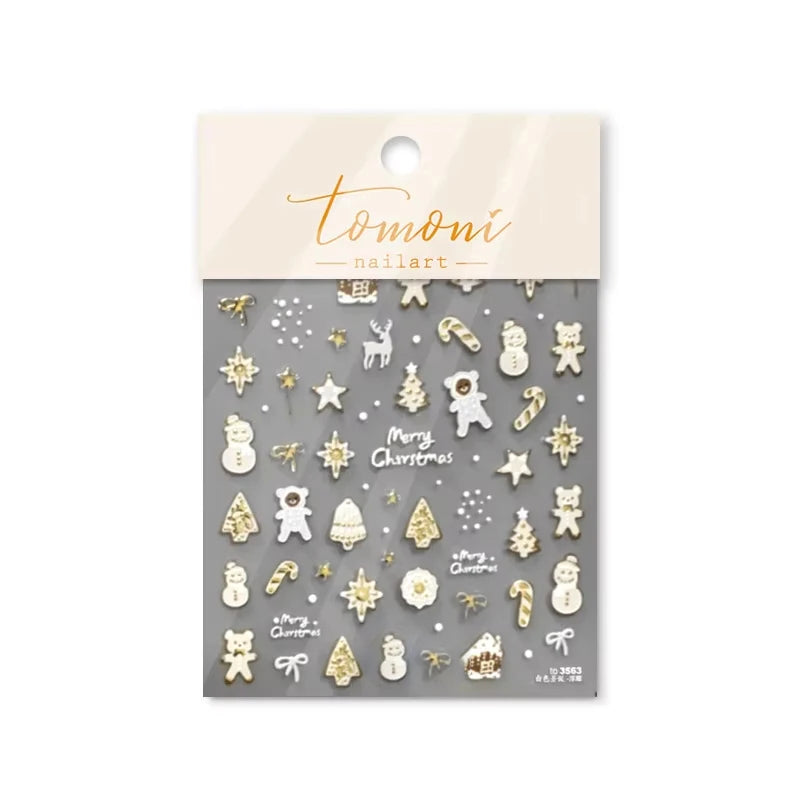 Christmas Nail Stickers Winter Decals for Salon Manicure and Home Holiday Decoration