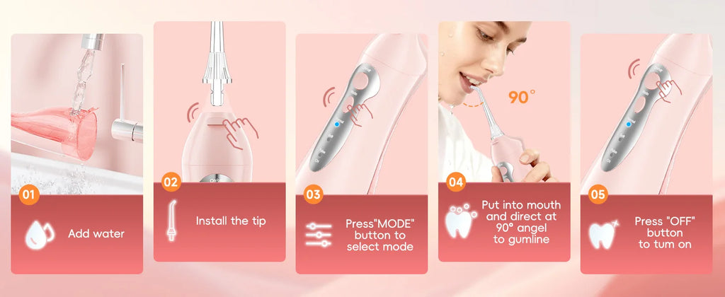 Portable Electric Water Flosser Rechargeable Oral Irrigator for Teeth Cleaning at Home