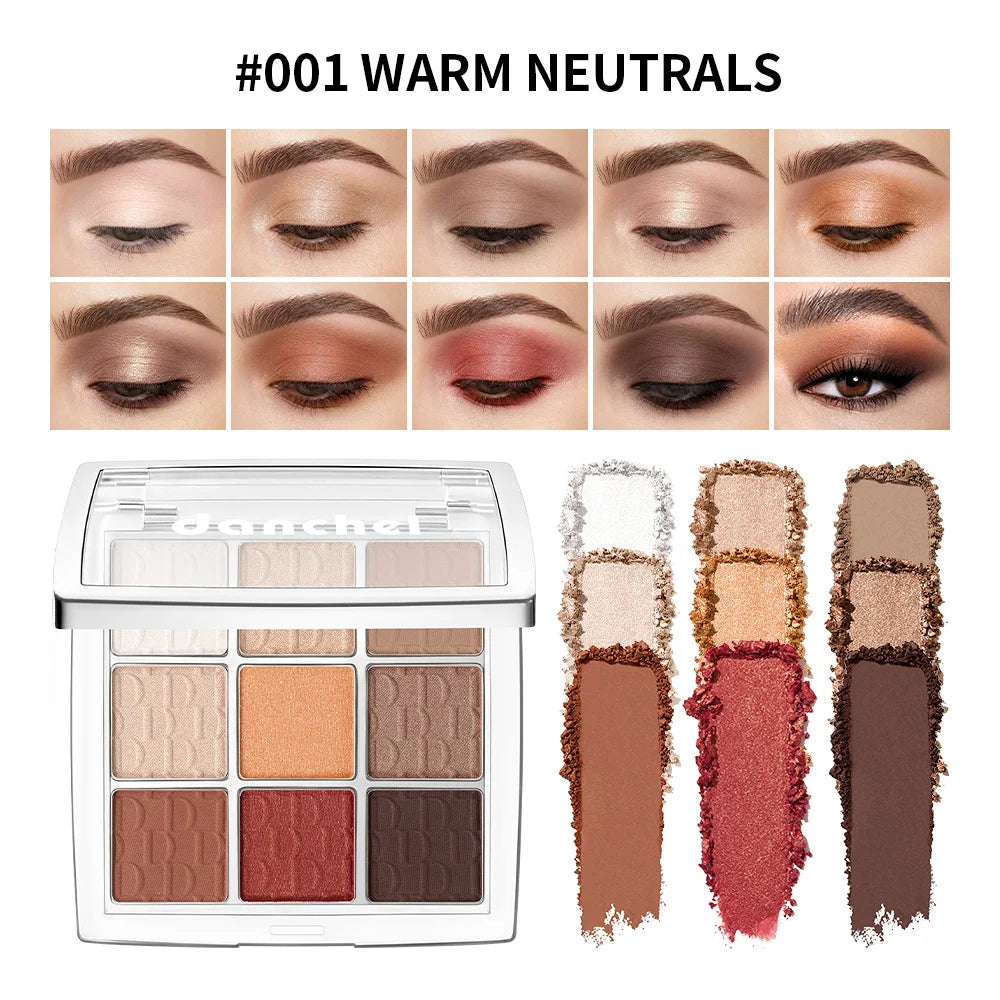 9 Shade Eyeshadow Palette Blendable Pigmented Makeup for Daily Looks and Professional Artistry