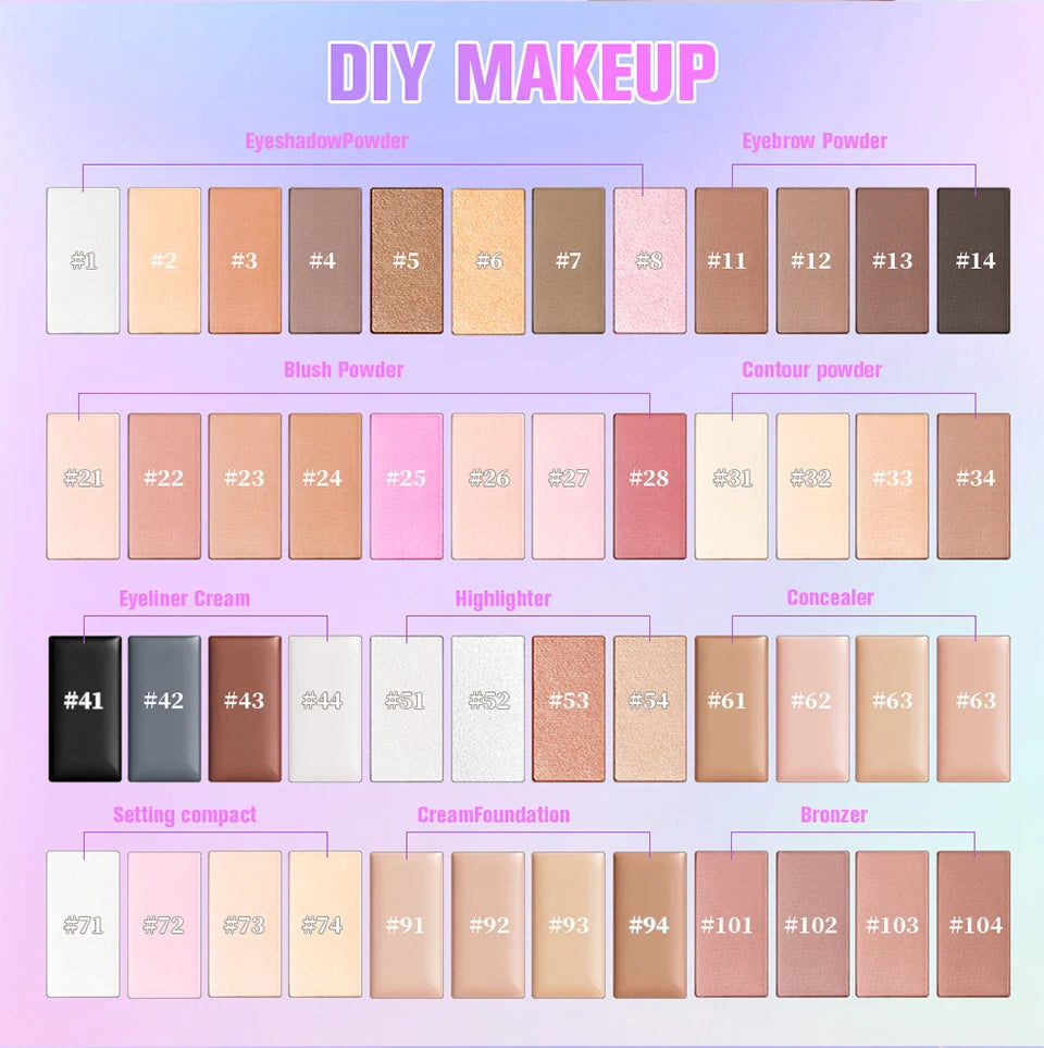 Eyeshadow Palette Refill Waterproof Shimmer Matte Makeup for Daily Travel Use