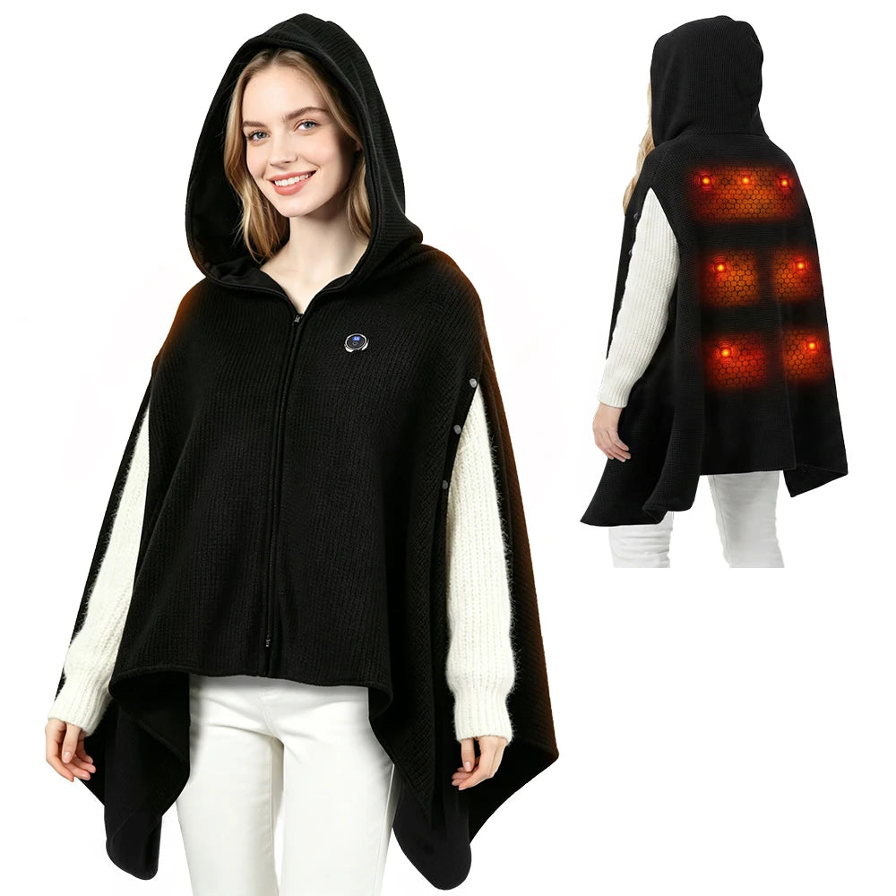 Wearable Graphene Heated Shawl Electric Warming Blanket for Home and Office Winter Comfort - 1