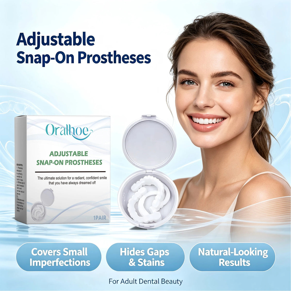 Adjustable Snap On Dentures Conceal Gaps and Stains for Adults Seeking a Radiant Smile