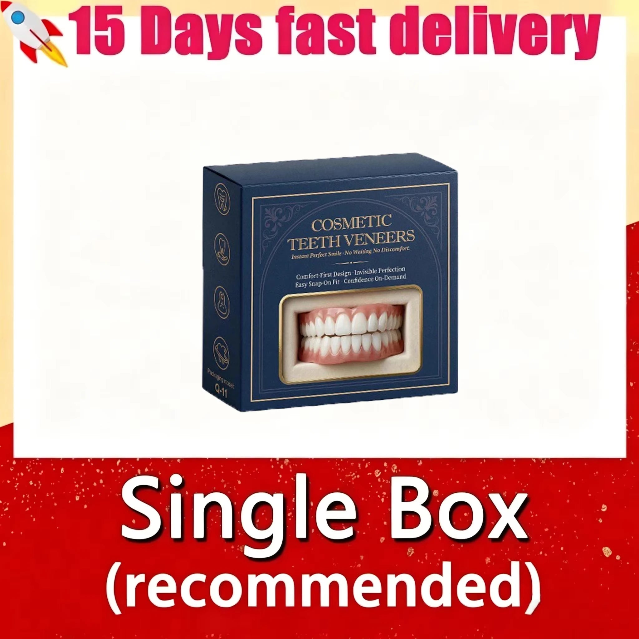 Full Mouth Denture Set Soft Silicone Reline False Teeth for Adults at Home Daily Comfort Use - 15