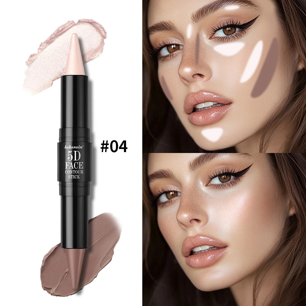 Dual Ended Face Contour Stick Highlighter Waterproof Makeup for Sculpting and Daily Beauty - 21