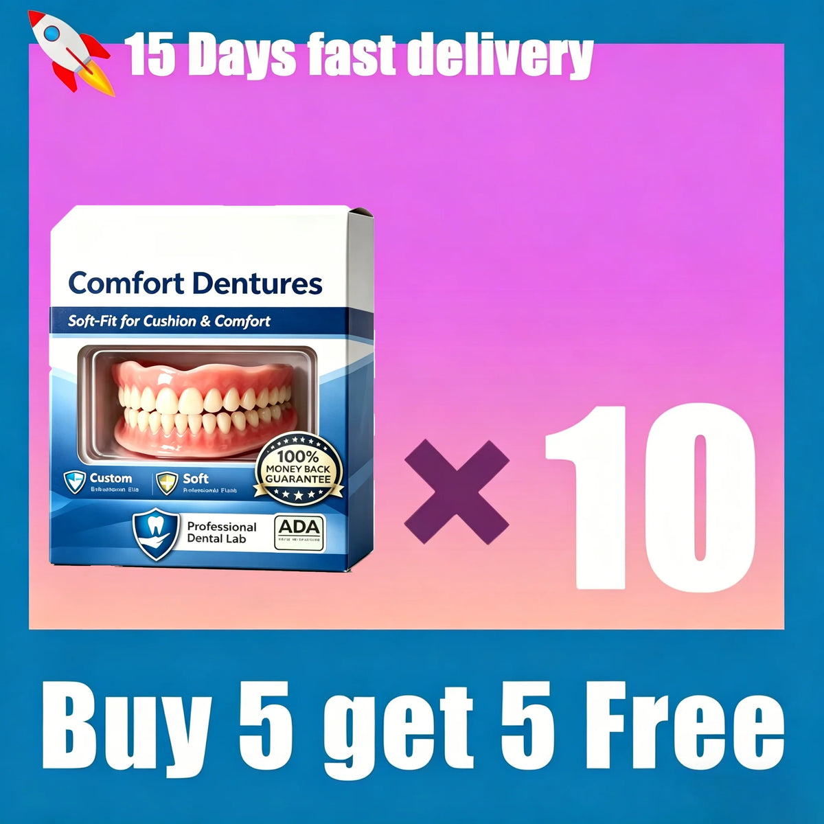 Flexible Silicone Dentures Realistic Fake Teeth for a Natural Smile and Comfort Fit Daily Use