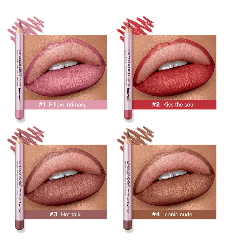 Matte Lip Liner Pencil Waterproof Contour Set for Women to Define Lips at Work or Parties