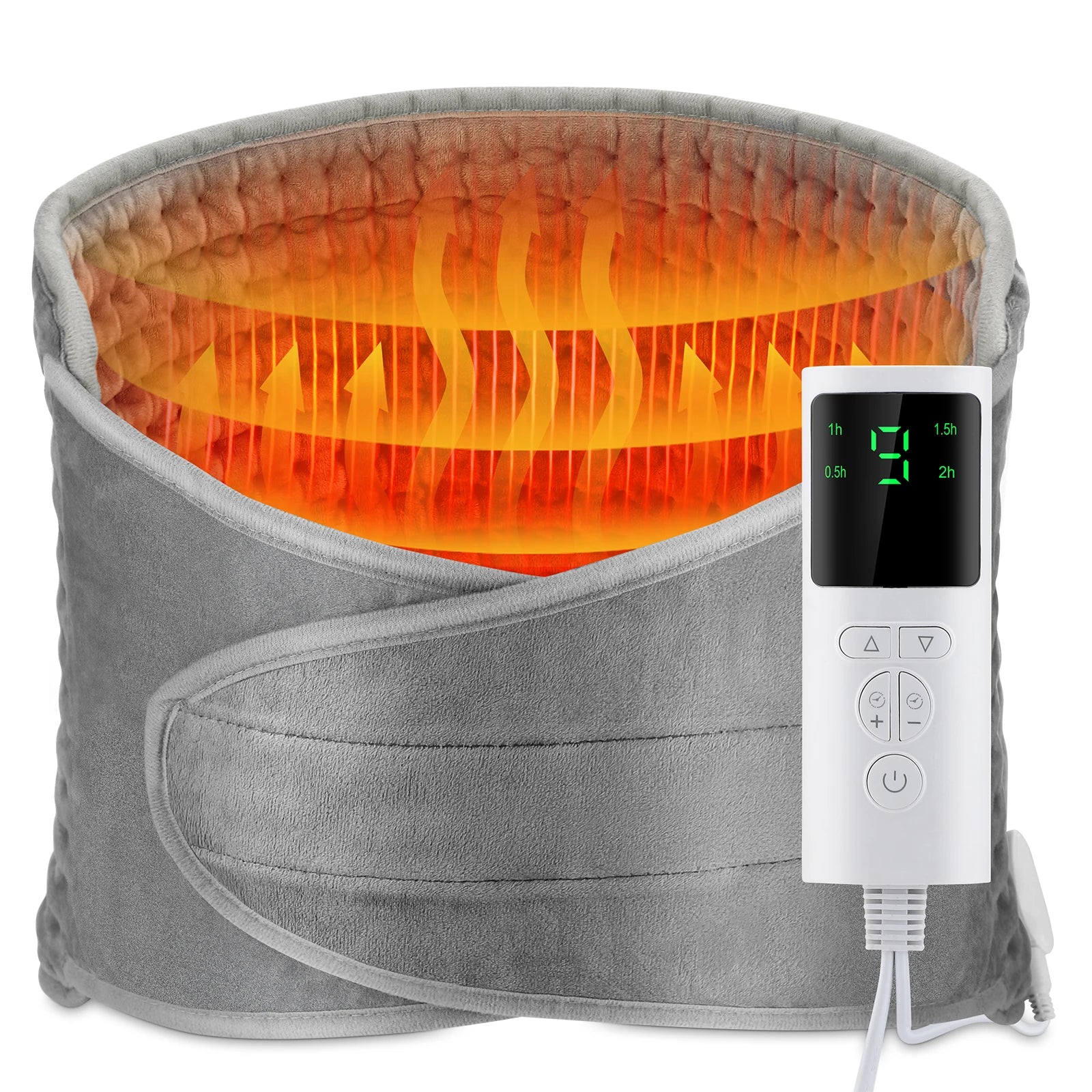 Electric Heating Waist Belt Adjustable Thermal Pad for Back Pain Relief at Home Office - 1