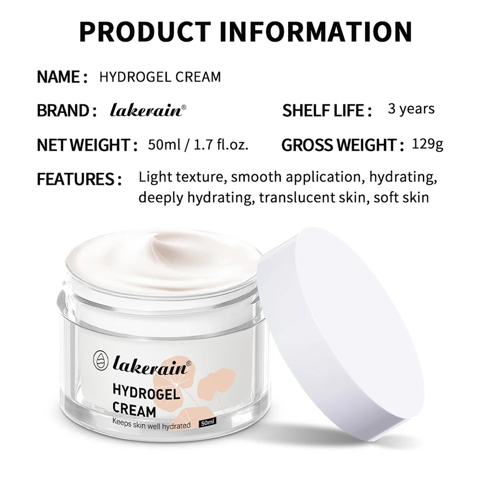Hydrogel Cream Deeply Hydrating Moisturizer for Face and Skin Care Routine Daily Use