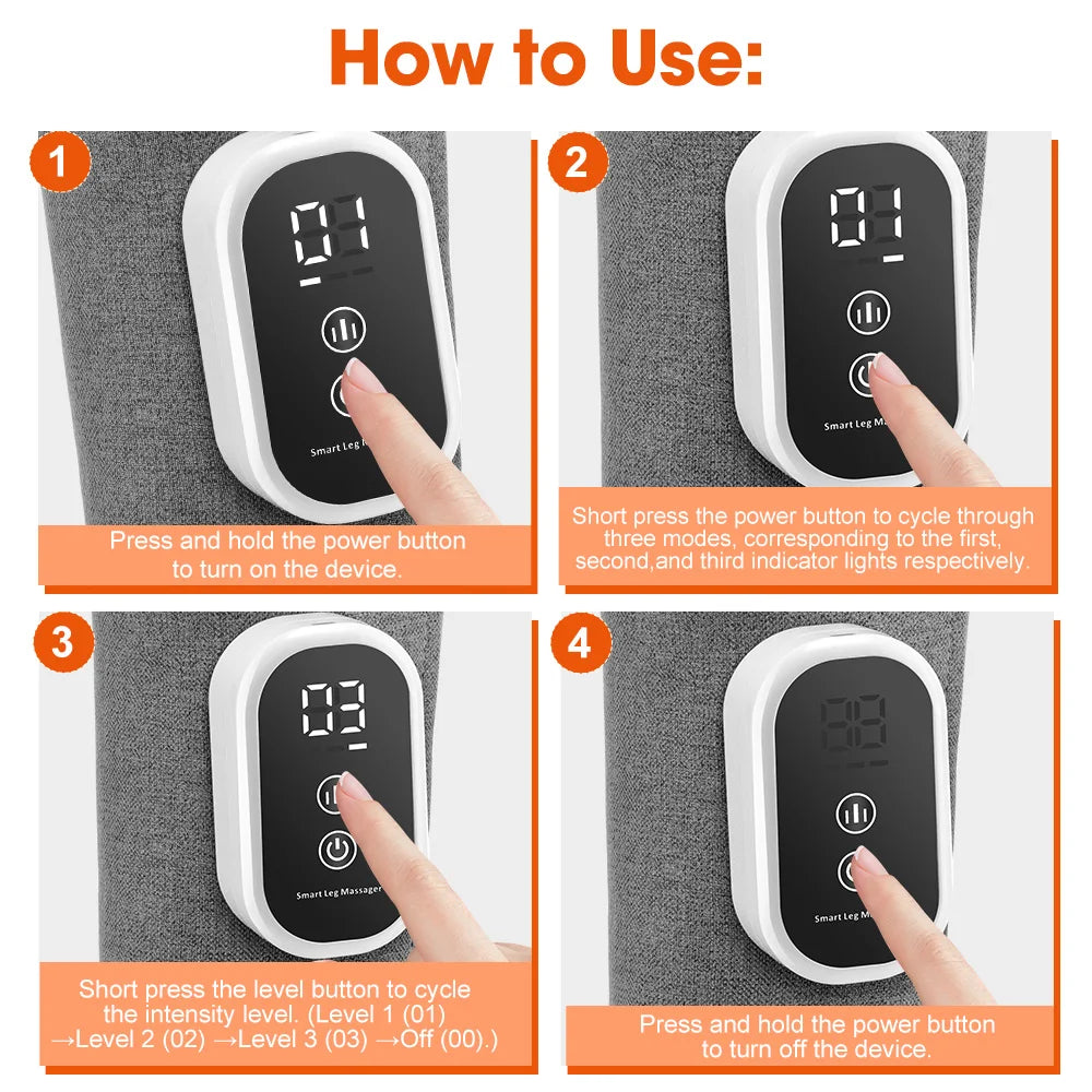 Wireless Calf Massager Air Compression Therapy for Tired Legs at Home or Office