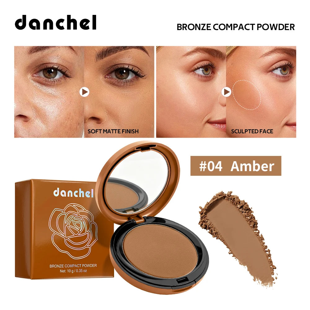 Bronze Compact Powder Oil Control Matte Finish for All Skin Types Daily Makeup Routine - 1