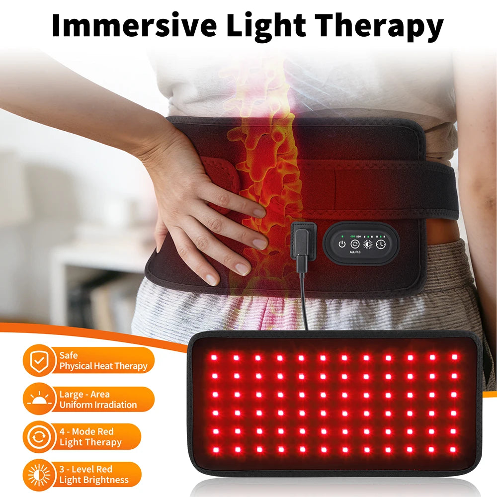 Red Light Therapy Device Infrared Heat Belt for Home Use on Body Joints and Waist Pain Relief - 2