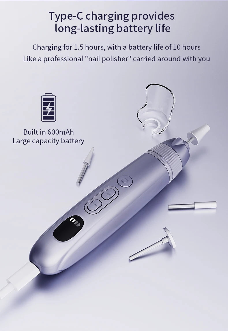 Electric Nail Drill Kit Adjustable Speed Nail File for Home Manicure and Pedicure Care