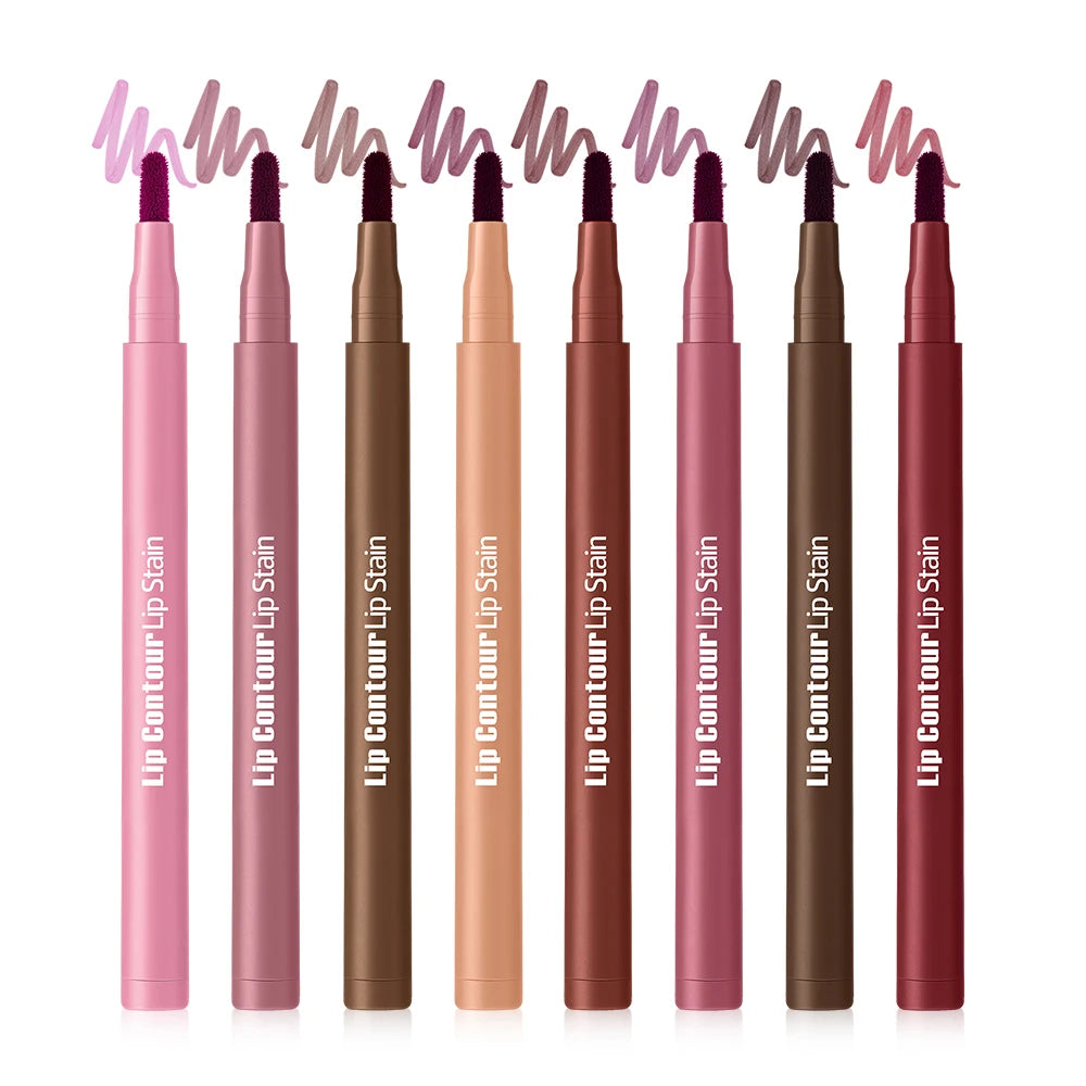 Lip Contour Stain Pen Long Lasting Waterproof Makeup for Daily Beauty and Travel