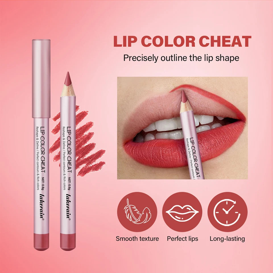 Matte Lip Liner Pencil Waterproof Contour Set for Women to Define Lips at Work or Parties - 10
