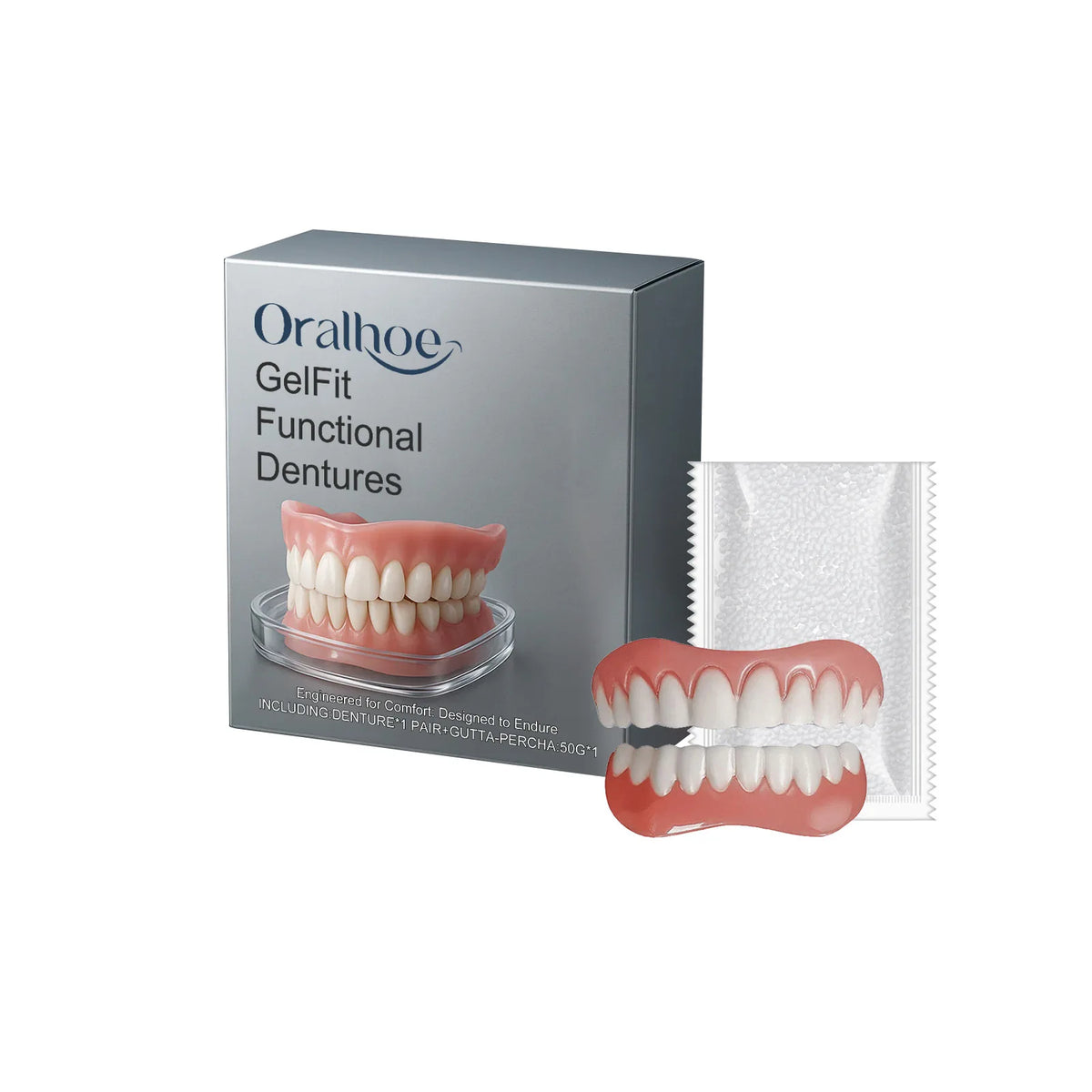 Temporary Denture Set Cosmetic Teeth for Missing Gaps and Perfect Smile for Men and Women