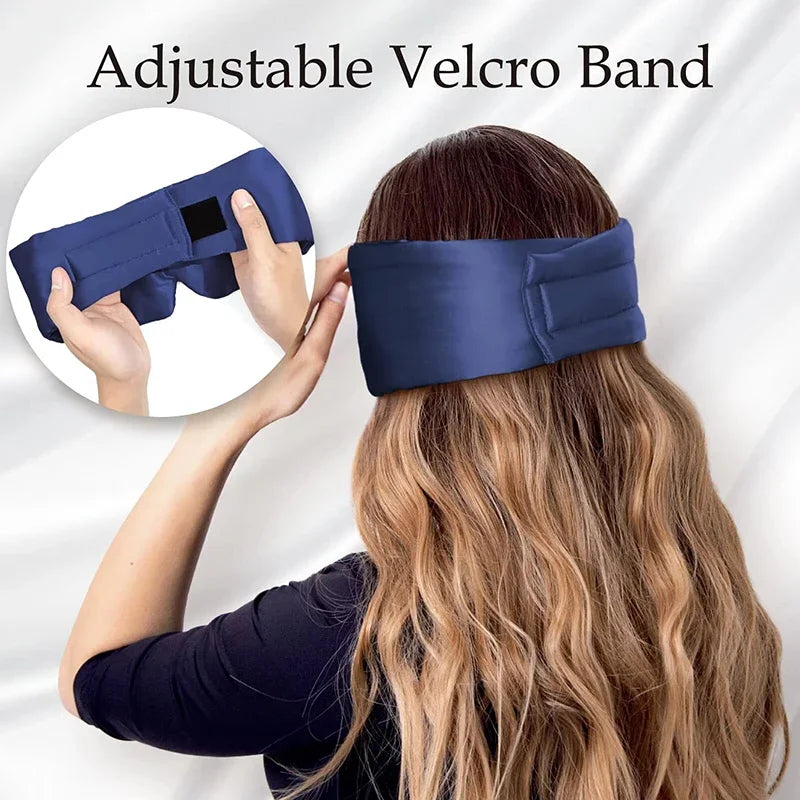 Silk Sleep Mask Blackout Eye Cover Adjustable Soft Sleeping Aid for Women Traveling and Naps - 10
