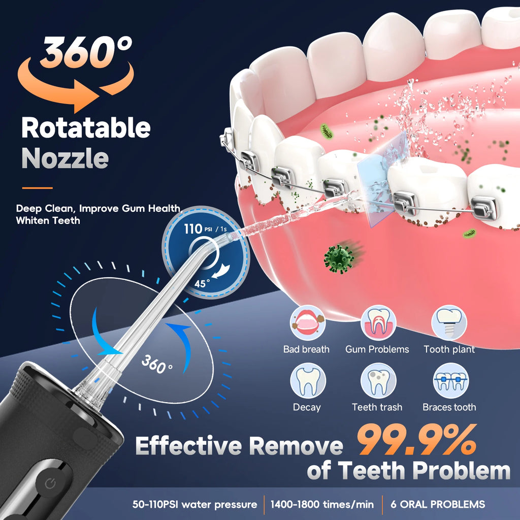 Electric Toothbrush Water Flosser Combo Oral Care Kit for Adults at Home