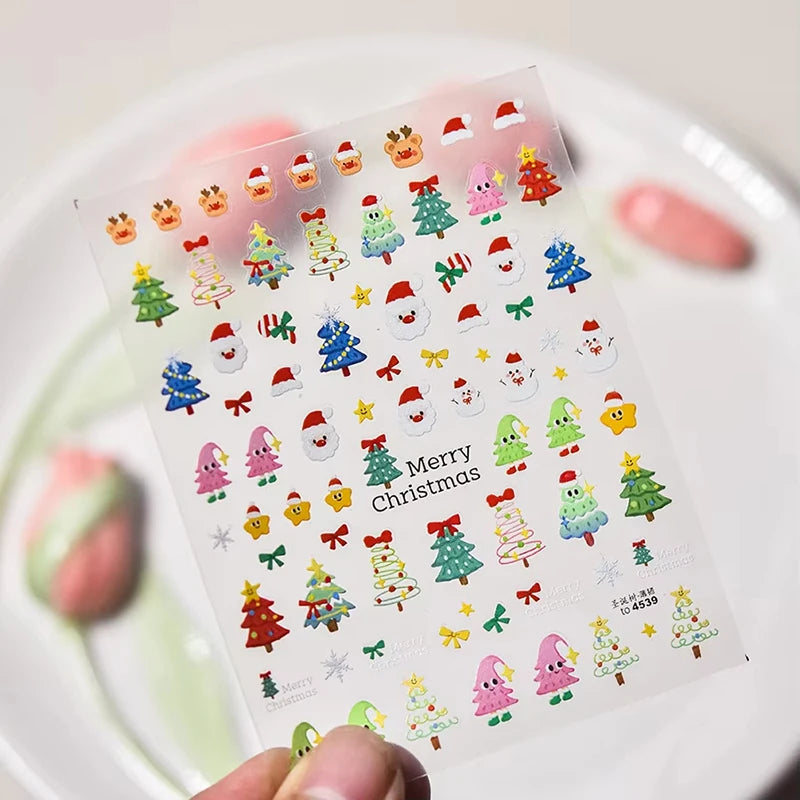 Christmas Nail Stickers Winter Decals for Salon Manicure and Home Holiday Decoration