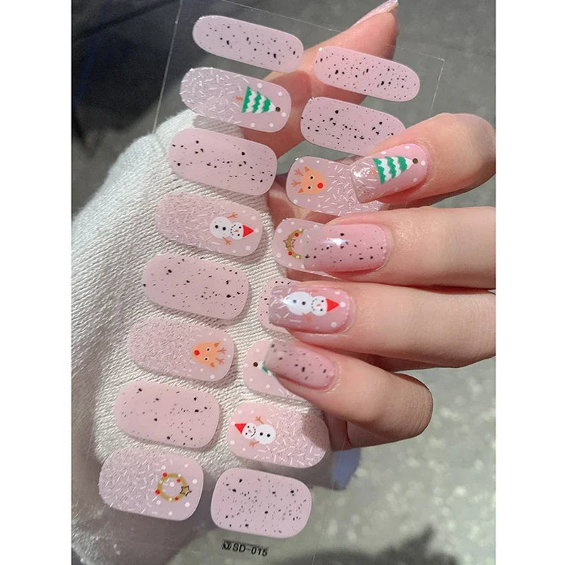 Christmas Nail Art Stickers Holiday Snowflake Decals for Women during Winter