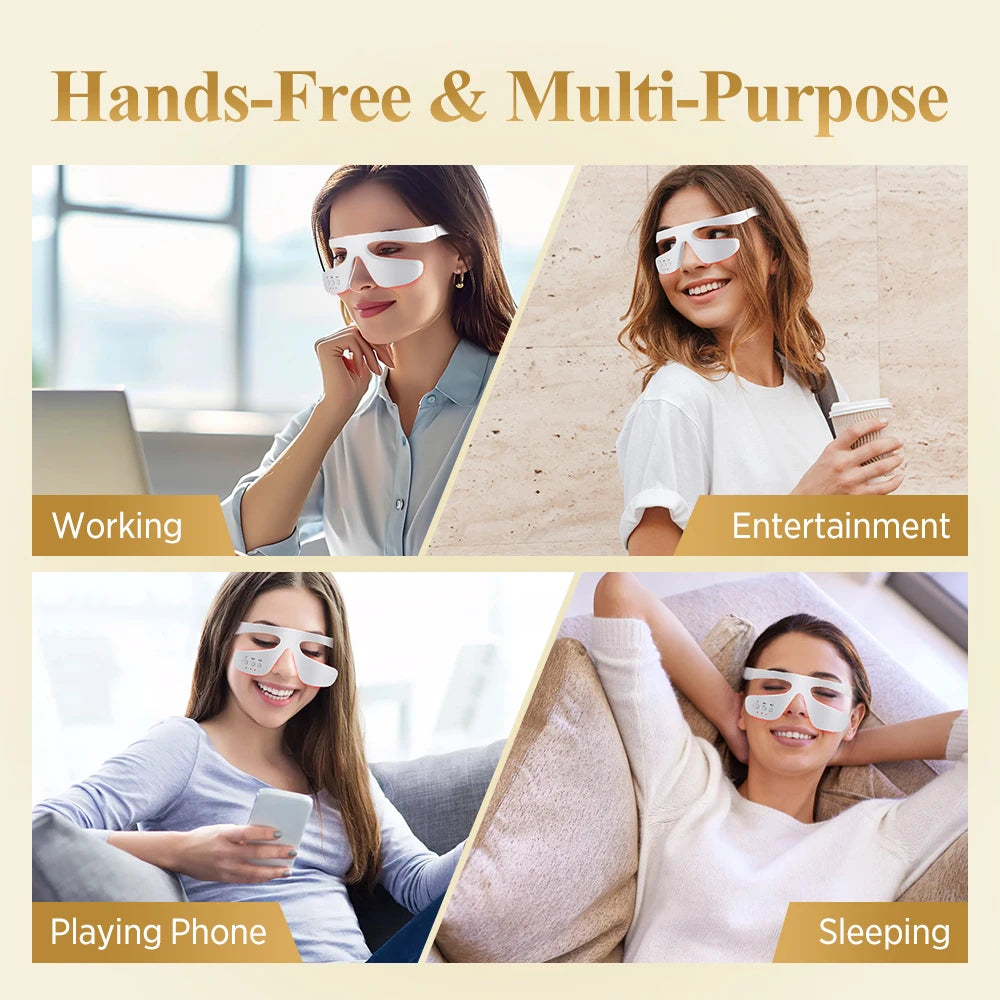 3D Eye Massager Red Light Therapy Device for Relieving Eye Fatigue and Dark Circles at Home
