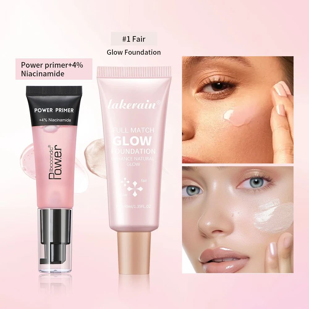 Power Primer and Glow Foundation Makeup Set for Radiant Skin for Women Daily Makeup Routine - 7