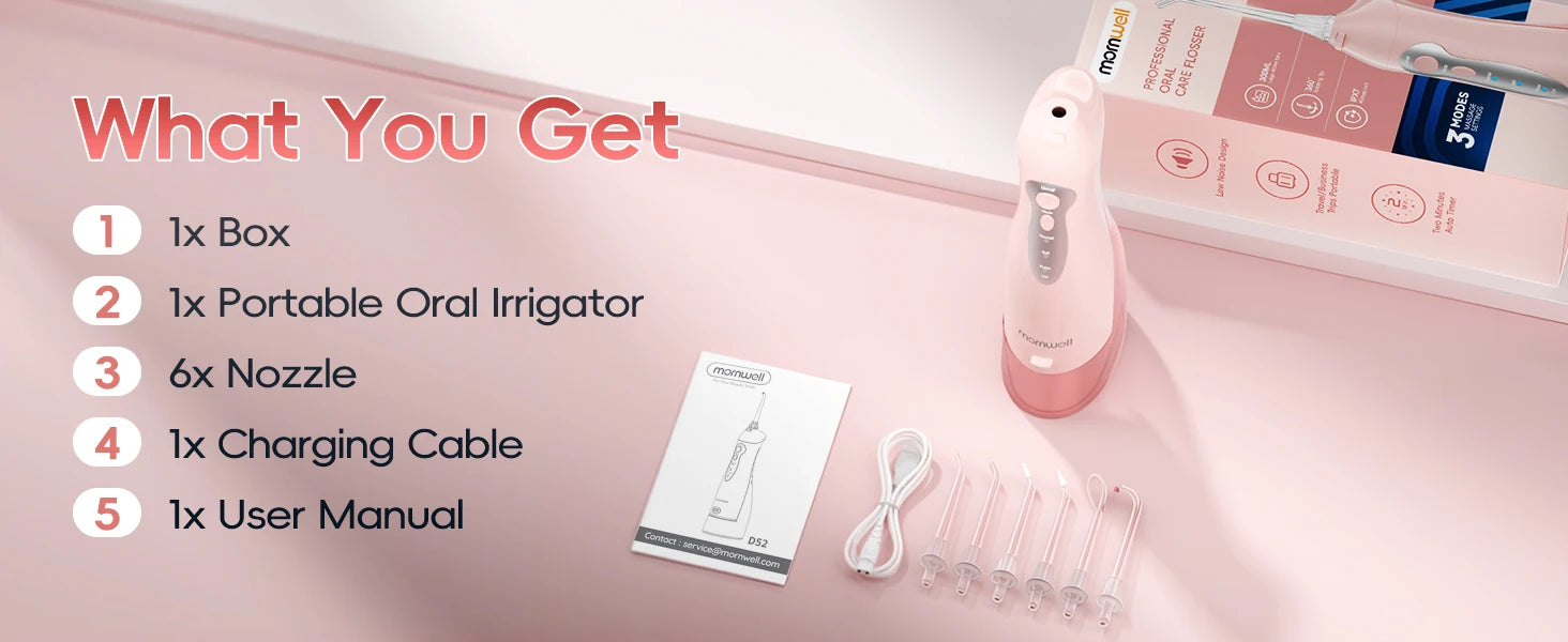 Portable Electric Water Flosser Rechargeable Oral Irrigator for Teeth Cleaning at Home - 19