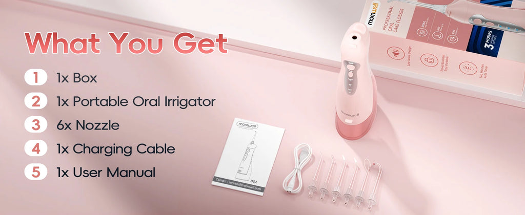 Portable Electric Water Flosser Rechargeable Oral Irrigator for Teeth Cleaning at Home