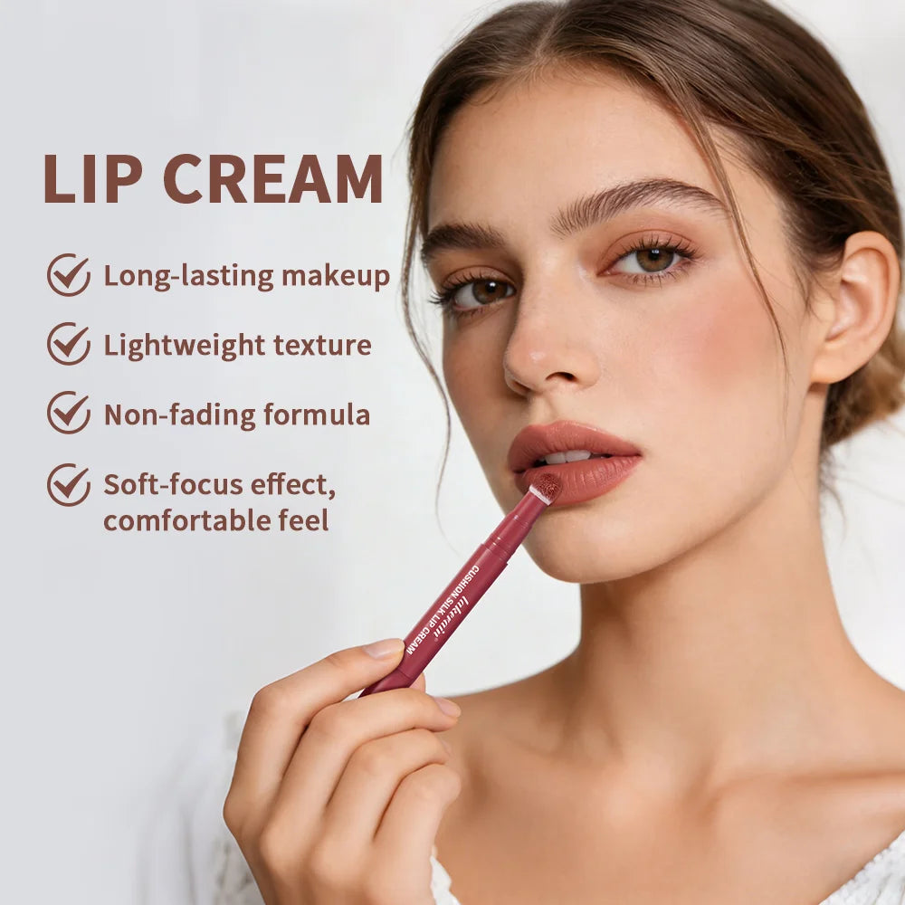 Air Cushion Lip Cream Waterproof Matte Lip and Blush for Daily Makeup and Travel