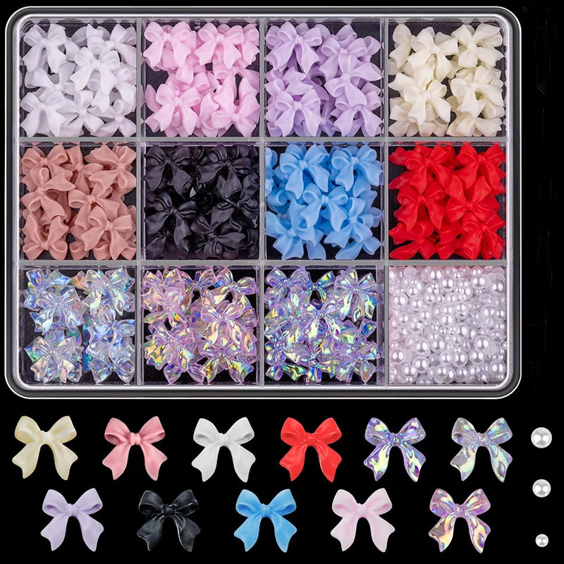 Acrylic Nail Art Charms with Bowknot Flowers for Manicure Design at Home Professional Salon - 20