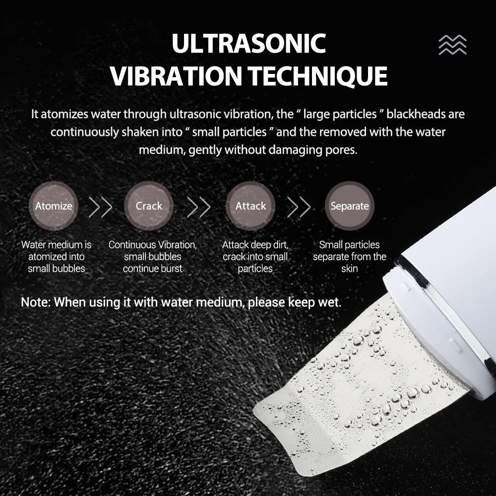Ultrasonic Skin Scrubber Deep Face Pore Cleaner for Daily Facial Rejuvenation at Home