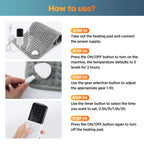 Electric Heating Pad Fast Thermal Mat for Back and Legs at Home or Office