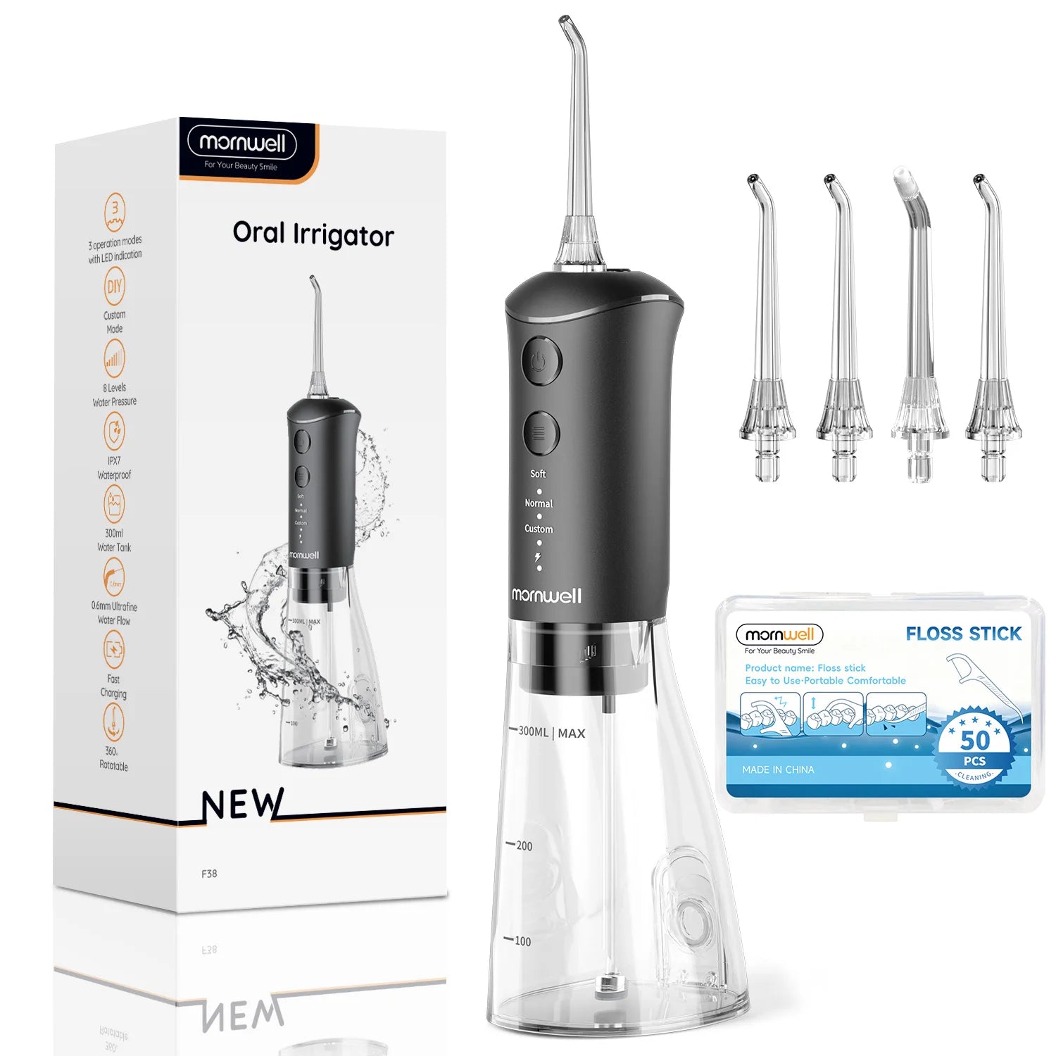 Water Flosser Teeth Cleaner Rechargeable Oral Irrigator for Adults at Home or Travel - 16