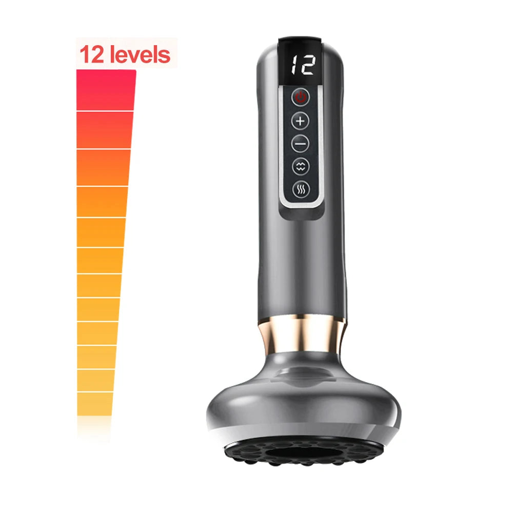 Electric Cupping Massager Scraping Tool Heated Meridian Device for Body Relaxation - 34
