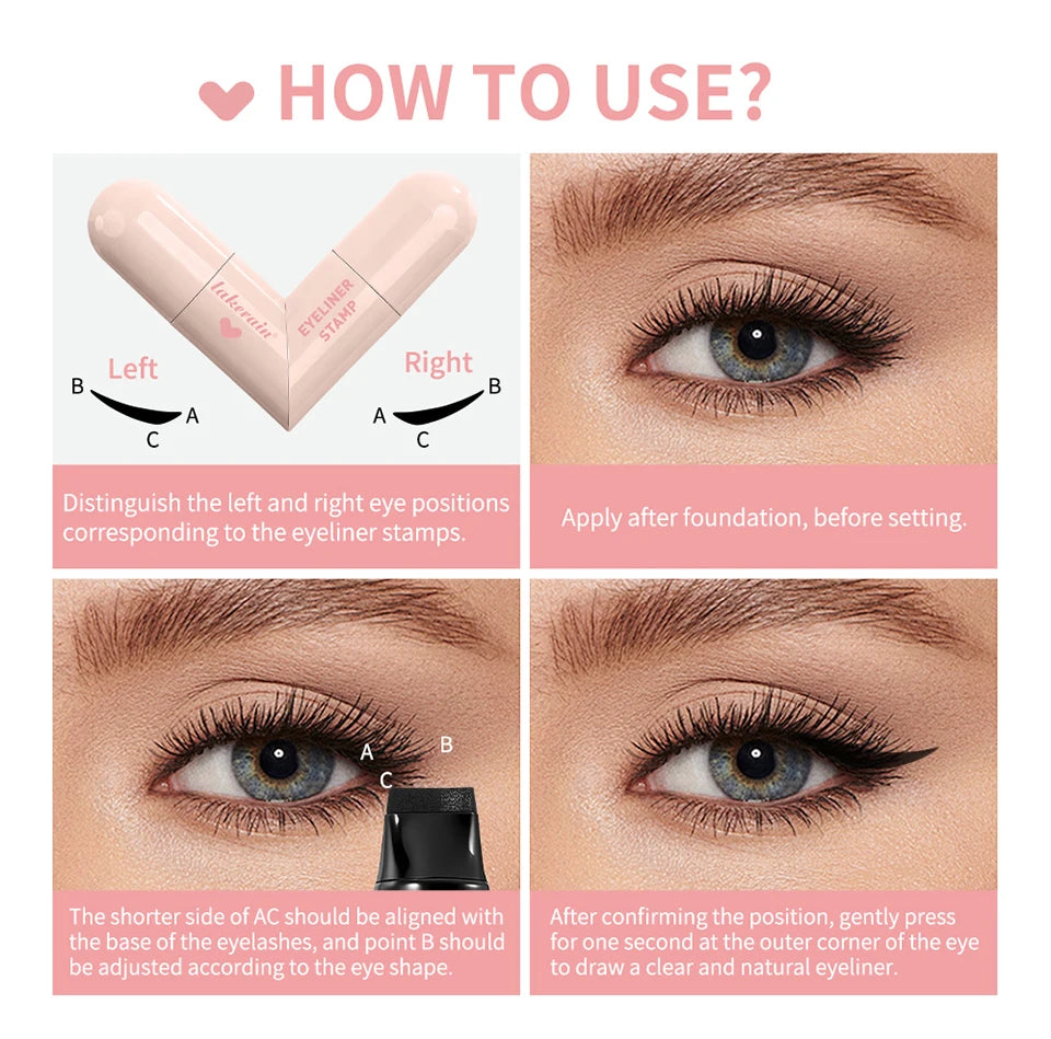 Eyeliner Stamp Waterproof Winged Tool for Beginners and Quick Makeup Routine Professionals