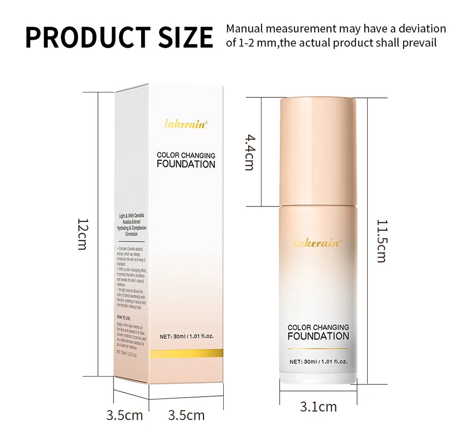 Color Changing Foundation Moisturizing Concealer for Even Skin Toning Daily Makeup Routine