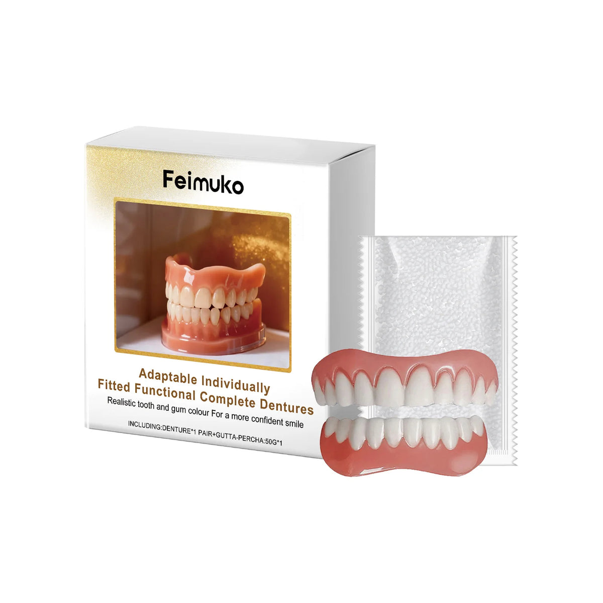 Denture Silicone Kit Comfortable Reline Set for Instant Smile Makeover at Home and Daily Wear