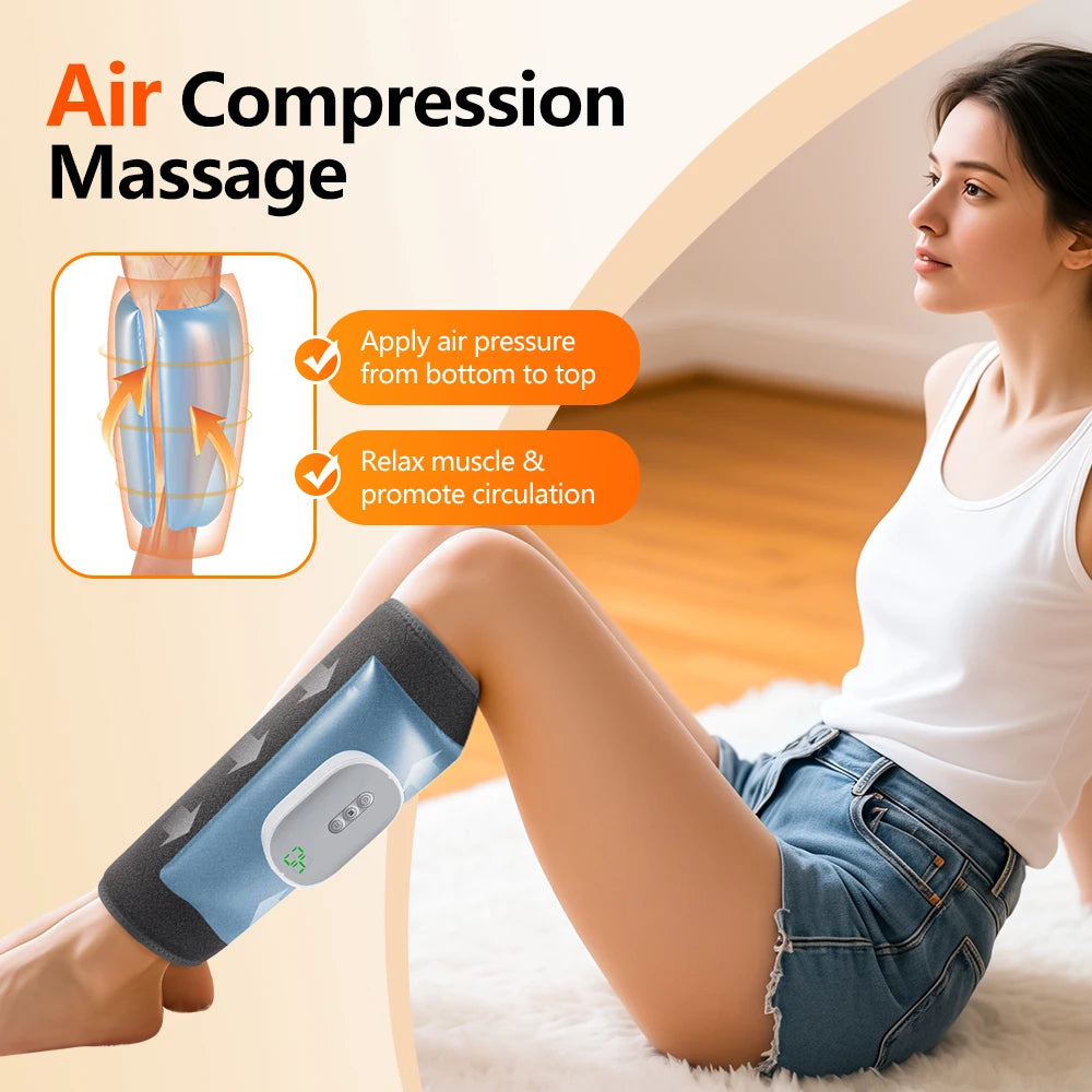 Wireless Calf Massager Air Compression Therapy for Leg Recovery at Home and Office