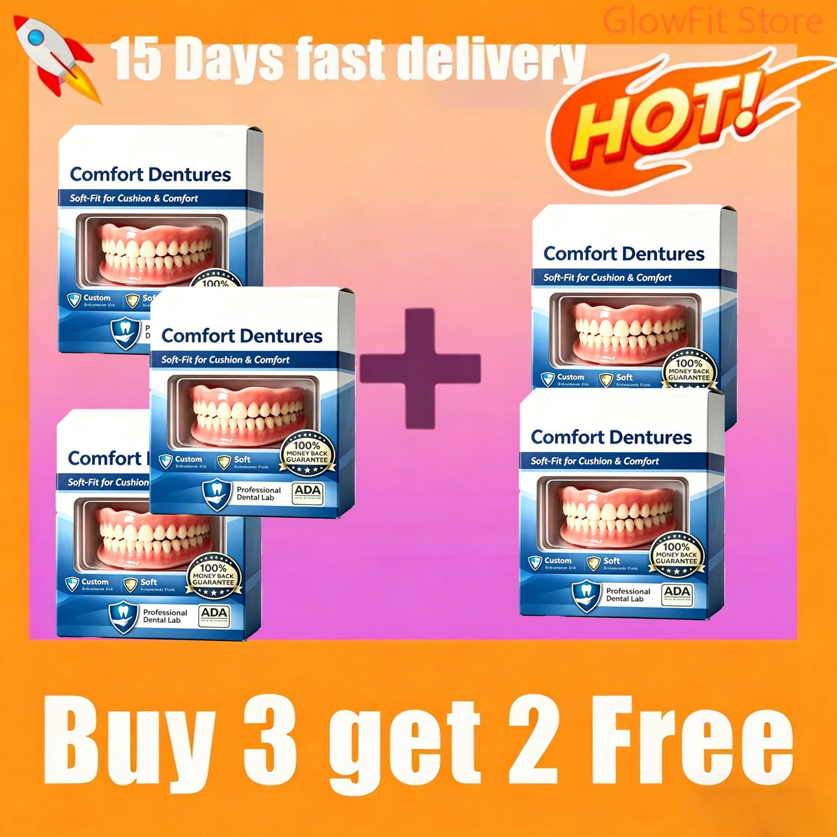Flexible Silicone Dentures Realistic Fake Teeth for a Natural Smile and Comfort Fit Daily Use