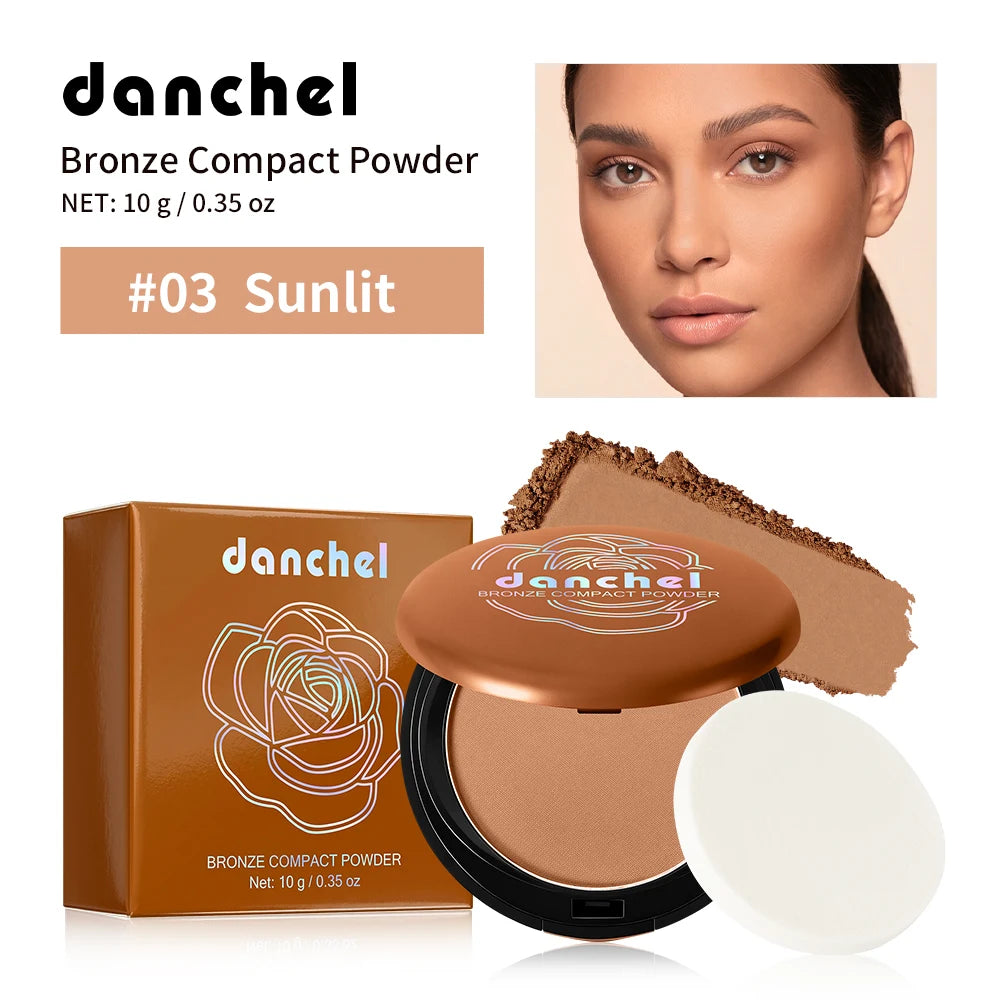 Bronze Compact Powder Oil Control Matte Finish for All Skin Types Daily Makeup Routine
