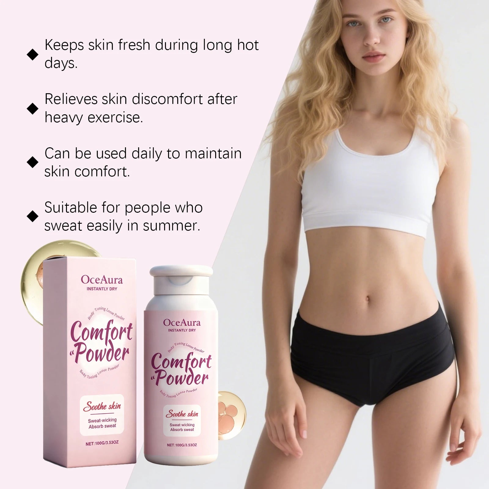 Comfort Powder Sweat Wicking Body Dust for Men and Women in Hot Summer and Daily Exercise - 11
