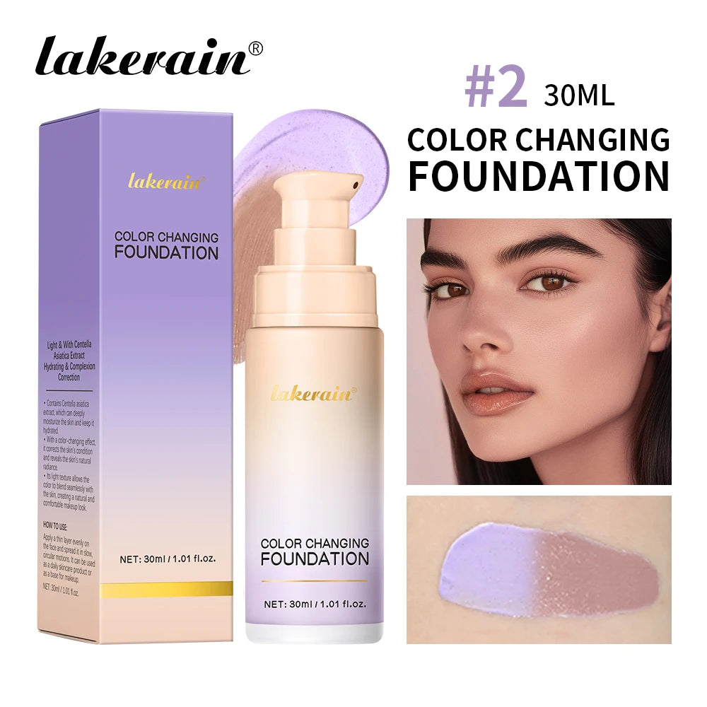 Color Changing Foundation Moisturizing Liquid Base for Women Daily Makeup