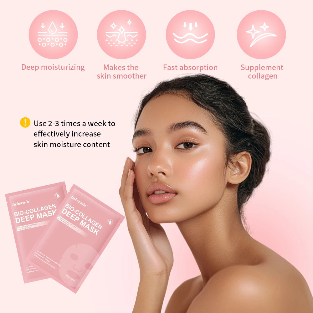 Bio Collagen Deep Mask Hydrating Pore Minimizing Treatment for Unisex at Home or Travel Use