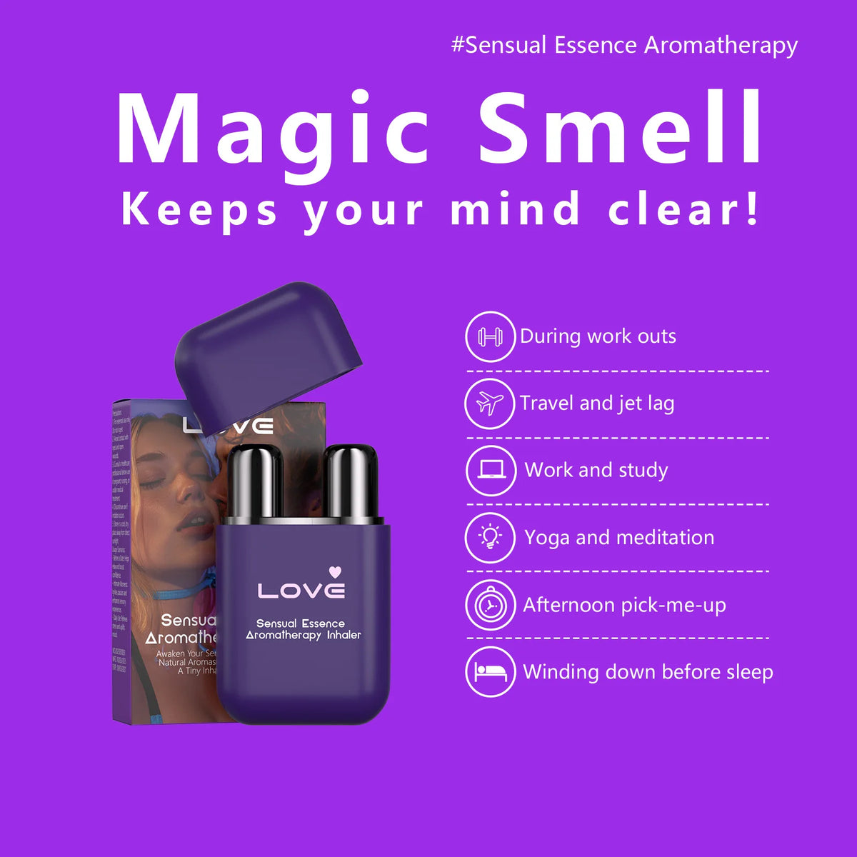 Double Hole Vitality Energy Stick Natural Aromatherapy Inhaler for Men on the Go Daily Relief