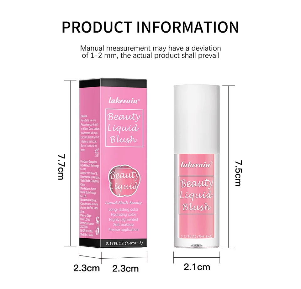 Beauty Liquid Blush Highly Pigmented Long Lasting Tint for Everyday Face Makeup