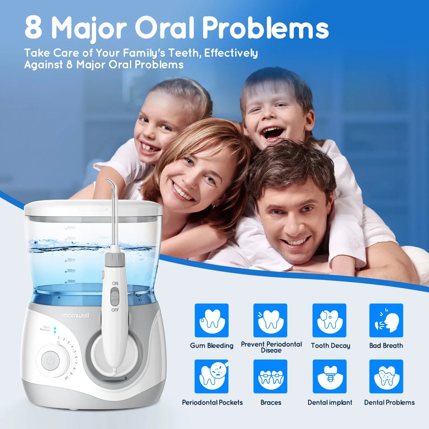 Electric Water Flosser Oral Irrigator with Multiple Tips for Adults at Home - 2