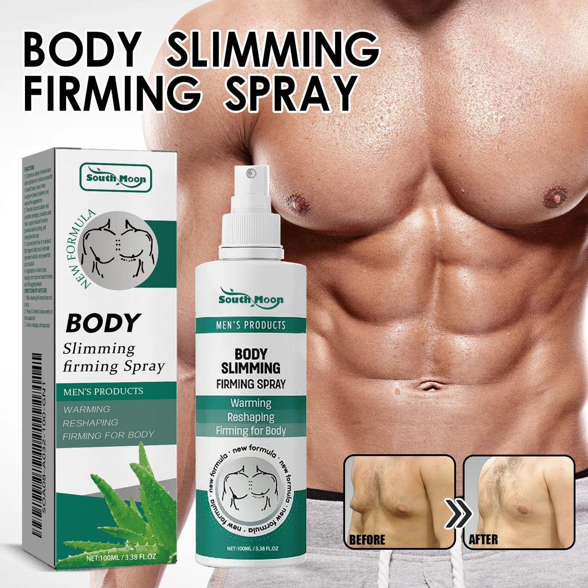 Gynecomastia Removal Spray Fat Reduction Muscle Shaping for Men at Home