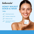 Honey Walnut Facial Scrub and Mask Deep Cleansing Exfoliating Treatment for Radiant Skin Care